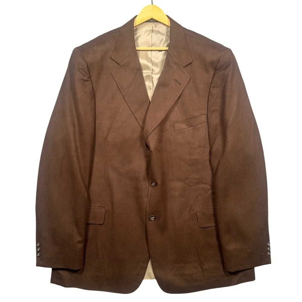 Norm Thompson Mens 48R Brown 3-Button‎ Blazer Sport Coat Classic Professional